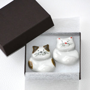 ねこねこ箸置き　ペア箱入り（陶製）　original